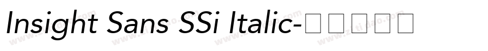 Insight Sans SSi Italic字体转换